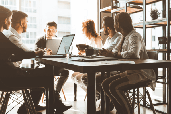 Digital Marketing Strategy - A team discussing marketing plans