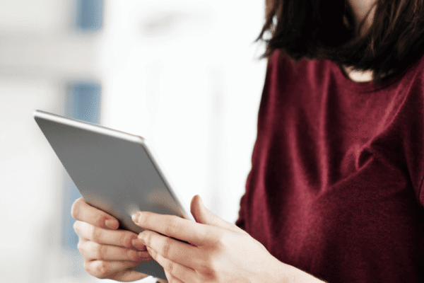 Brand Messaging - Woman checking content from a brand